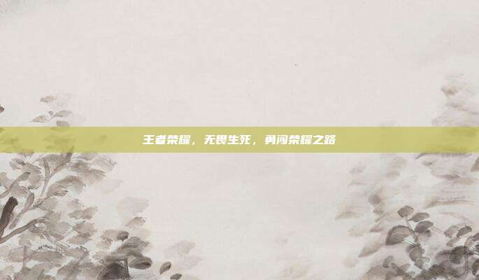 王者荣耀，无畏生死，勇闯荣耀之路