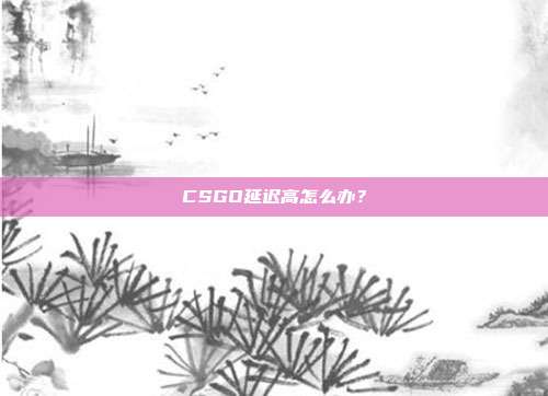 CSGO延迟高怎么办？