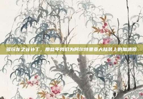 多玩龙之谷补丁，那些年我们为阿尔特里亚大陆装上的加速器