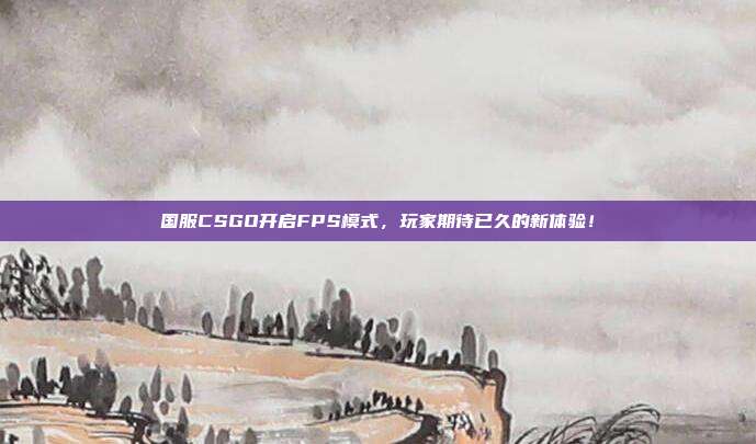 国服CSGO开启FPS模式,玩家期待已久的新体验!
